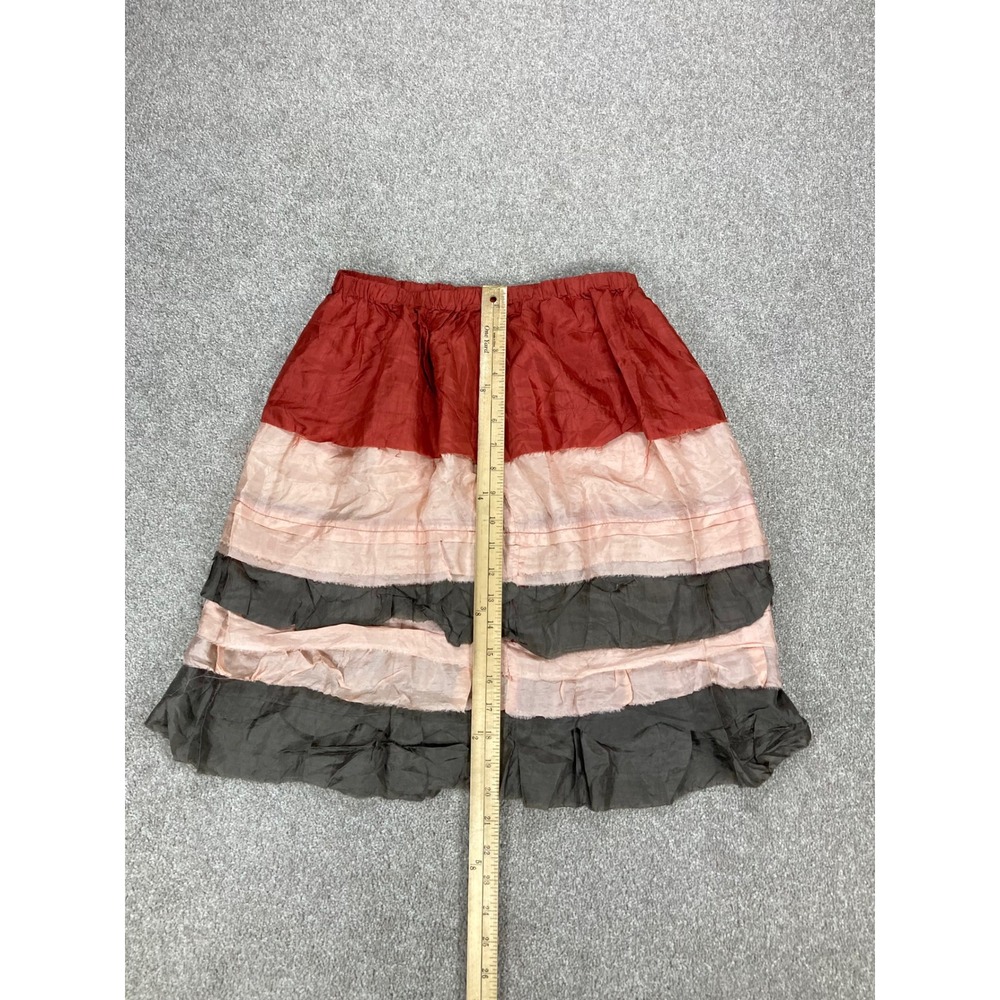 Chan Luu Tiered Silk Colorblock Skirt Womens S Multicolor Boho Ruffle Romantic - Picture 6 of 8